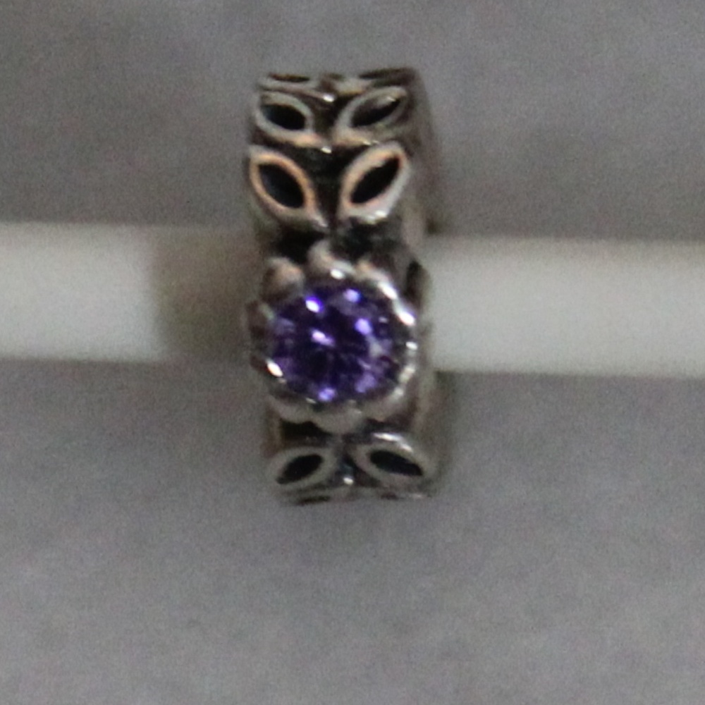 Pandora Retired Violet CZ "Twice As Nice" Spacer - Picture 2 of 3